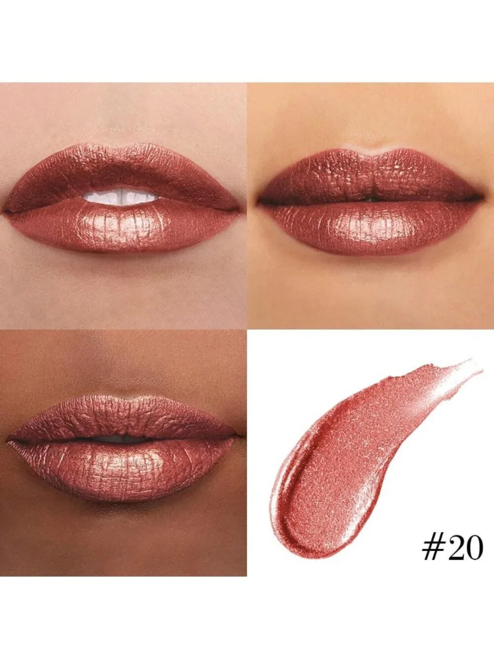 Womens 20# Copper-Metallic Glitter Liquid Lipstick lippies Lip Gloss